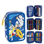 Sonic the Hedgehog t&auml;idetud pliiatsikott 3 taset