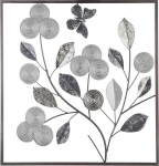 Metallist seinadekoratsioon Atmosphera Florale, h&otilde;bedane, 50x50 cm