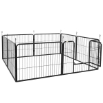 PawHut kutsude v&auml;liaed 8 paneeliga kutsude m&auml;nguaedik koos uksega 60 x 80 cm, Juoda