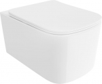 Mexen Vivo wc-pott Rimless Tornado aeglaselt langeva slim-kaanega, duroplast, valge l&auml;ige - 30610200T, Mexen Vivo WC dubuo Rimless Tornado su lėtai nusileidžiančiu dangčiu, plonas, duroplastikas, blizgi balta - 30610200T