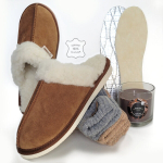 Kinkekomplekt 4-&uuml;hes: soojad Nowo&reg; sussid, 2 paari VCA Textil&reg; alpakavillaseid sokke, lambavillast sisetallad ja k&uuml;&uuml;nal