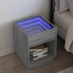 vidaXL &ouml;&ouml;kapp LED-tuledega, hall Sonoma tamm, 40x40x50 cm