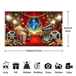 Vintage Kino Taust, Pol&uuml;ester Filmifestivali Dekoratsioon Pickify, 151.89&times;91.95 cm