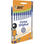 Ballpoint pen - BIC - Original Crystal - Box of 10 - Blue color - Fine point