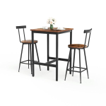 Baarilaud ja 2 taburetti, terasraam, 60x60x92 cm, 1 tk