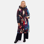 Huppa Naiste talvemantel ASTRID, punane mustriga, 160g