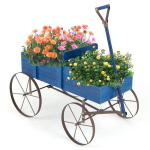 Lillekast vagun, 62x34x60 cm, sinine, puit