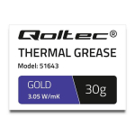 Termopasta Qoltec soojusjuhtiv pasta 3,05 W/m-K | 30 g | Kuldne