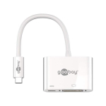 Adapter Goobay Usb-c to Dual-i + Usb-c, 0,15 m, valge