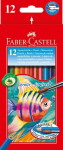 Akvarellpliiatsid Faber-Castell Fish/Kala 12 v&auml;rvi+pintsel, FC144137