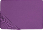 Beliani puuvillane kummiga lina 180x200 cm Purpurpunane