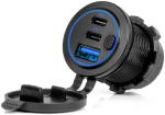 Amio autolaadija USB ja USB-C portidega, AMIO-04596