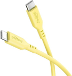 Goobay Usb-c 2.0 silikoonkaabel 1,5 m, 60 W kiirlaadimine, kollane