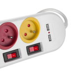 Maclean pikendusjuhe Power strip 4 sockets 2xUSB MCE229W