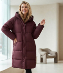 Pikk, lihtne, tikitud, kapuutsiga oversize-suuruses suletakk KACZY PUCH, One Size