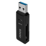 SAVIO AK-64 SD-kaardilugeja, USB 3.0, 5000 Mbit/s, 1 pesa, SD/SDHC/SDXC/MicroSD, Plug and Play, Must