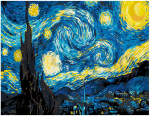 Maalimiskomplekt numbrite j&auml;rgi Vincent van Gogh, T&auml;histaevas 40x50