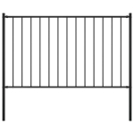 vidaXL aiapaneel postidega, pulberv&auml;rvitud teras, 1,7 x 1,25 m, must