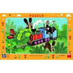 Dino v&auml;ike plaatpuzzle 15 tk.