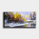 Reproduktsioon Talvine j&otilde;gi ja talvised puud