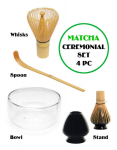 Matcha klaasn&otilde;u + vispel + bambuslusikas + vispli hoidja