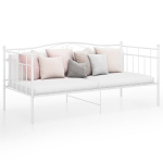 vidaXL diivanvoodiraam valge metall 90 x 200 cm