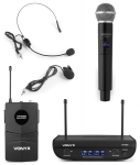 Vonyx WM82C digitaalne UHF 2-kanaliline juhtmeta mikrofoni komplekt pihuarvuti ja kehakotiga, WM82C
