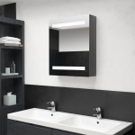 vidaXL LED vannitoa peegelkapp, s&auml;ravhall, 50 x 14 x 60 cm, Hall