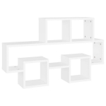 vidaXL autokujuline seinariiul, valge, 82 x 15 x 51 cm, puitlaastplaat, Balta