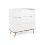 G&ouml;teborg chest of drawers - 3 drawers - White Sonoma oak decor - Scandinavian - L 79.8 x D 40 x H 86.5 cm