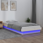 vidaXL LED-voodiraam, valge, 90 x 200 cm, m&auml;nnipuit