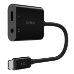Belkin NPA004BTBK USB-C adapter, USB 3.2, 3.5mm heli, 60W PD, must
