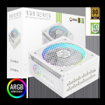 Toiteallikas Gamemax toiteplokk RGB 1050G WH, 1050 W, Kuld, Valge, T&auml;ielikult modulaarne, 1 x 24 pin ATX, 2 x 8 pin CPU, 2 x 8 pin PCIe