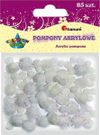 Akr&uuml;&uuml;l ja glitter pomponid mix valge 85tk - Titanum