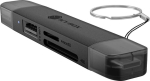 Icybox v&auml;line m&auml;lukaardi lugeja IB-CR203-CU3 61179, USB A 3.2 1. gen, USB C 3.2 1. gen, USB A 2.0, must, SD UHS-I, microSD UHS-I