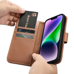iCarer 2in1 rahakott iPhone 14 nahast kate klapiga Anti BN