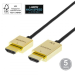 Deltaco Ultra-thin HDMI, 4K UHD, 3m, must / kuldne / HDMI-1043-K / 00100012