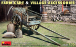 Liimitav mudel MiniArt 35657 Farm Cart with Village Accessories 1/35