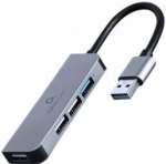 USB hub - Gembird - 4 porti - 1 x USB 3.1 - 3 x USB 2.0 - Type-C H&otilde;be