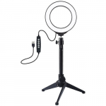 LED r&otilde;ngalamp 12 cm kolmekordse lauaplaadiga statiiviga kuni k&otilde;rguseni 24,5 cm, RGBW, USB