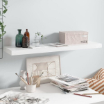 vidaXL seinariiul, k&otilde;rgl&auml;ikega, valge, 90 x 23,5 x 3,8 cm MDF