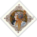Merejka Tikkimiskomplekt Alphonse Mucha. Blondiin SK141, 34,5x34,5