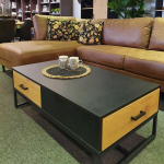 Diivanilaud Amsterdam 110x60xH40cm, tamm / must