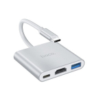 Hub adapter Hoco HB14 Type-C / USB-C kuni USB3.0 + HDMI + PD, h&otilde;bedane 3in1