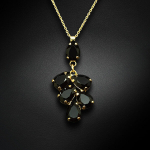 Naiste kaelakee DiamondSky "Amber II (Jet)" Preciosa kristallidega DS01K267