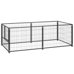 vidaXL Koerte aedik, must, 200x100x70cm, teras, Juoda