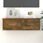 vidaXL raamatukapp, suitsutatud tamm, 60 x 26 x 18,5 cm, tehispuit