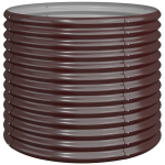 vidaXL aia taimekast, pulberv&auml;rvitud teras, 80 x 80 x 68 cm, pruun