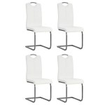 vidaXL vetruvate jalgadega s&ouml;&ouml;gitoolid 4 tk, valge, kunstnahk