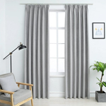 vidaXl pimendavad kardinad konksudega, 2 tk, hall, 140 x 175 cm